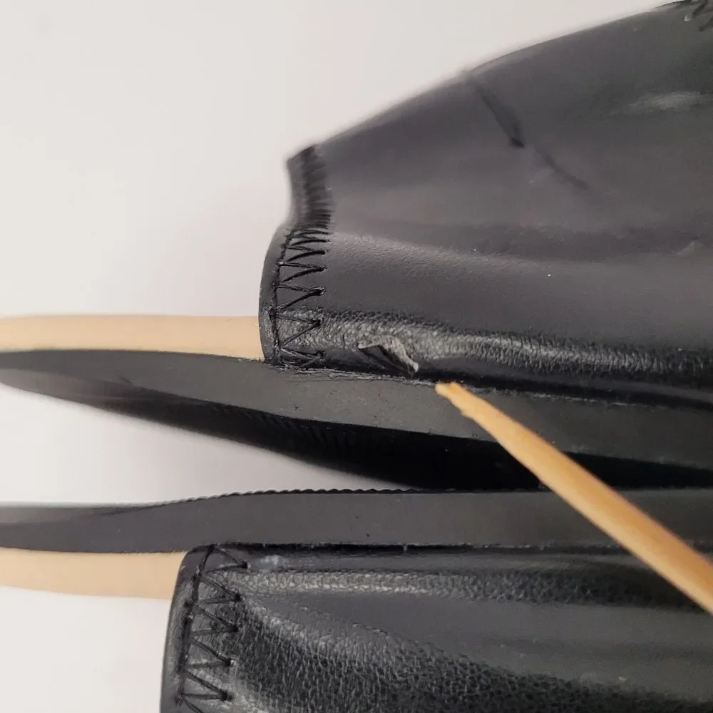 Charles Albert Sandals Flats Women Size 11W Black Summer Beach